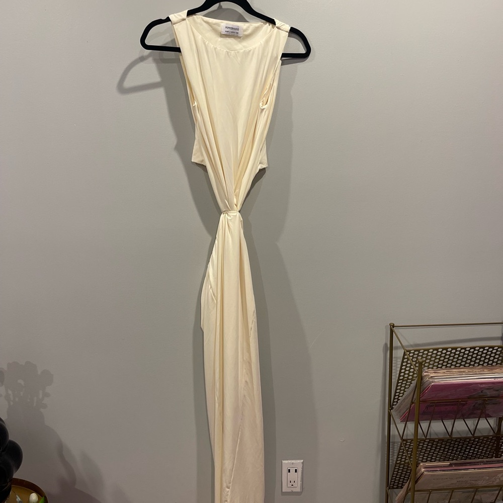 Peppermayo Elegant Cream Sleeveless Dress